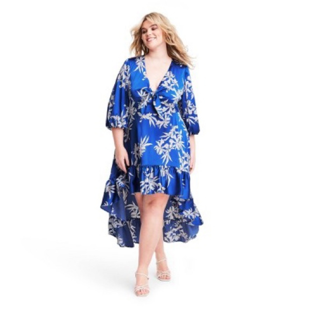Alexis Royal Blue Floral High-Low Dress